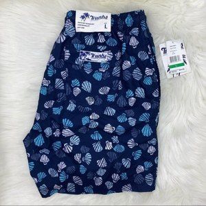 Trunks Blue Sea Shell Patterned Swim Shorts, Large